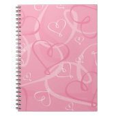 Carnet Motif à coeur rose (Devant)