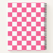 Carnet Motif À damiers chèque rose blanc (Dos)