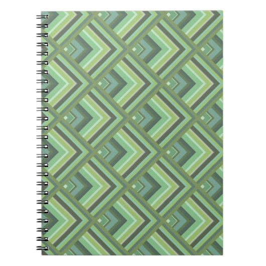 Carnet Motif à échelle à rayures vert olive (Devant)