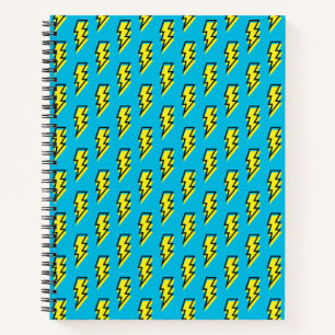 Carnet motif à éclair bleu bleu rétro des années 80/90