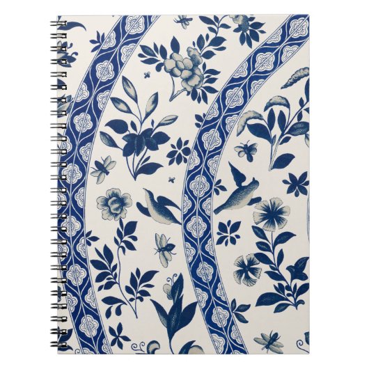 Carnet Motif à fleurs bleues (Devant)