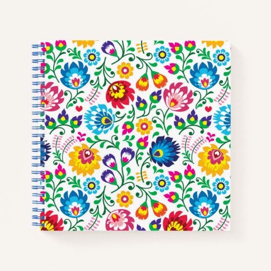 Carnet Motif à fleurs d'art populaire 2 (Devant)