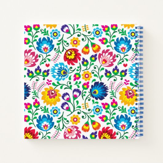 Carnet Motif à fleurs d'art populaire 2 (Dos)