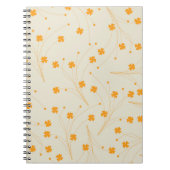 Carnet Motif à fleurs les années 70 beige orange rétro Y2 (Devant)