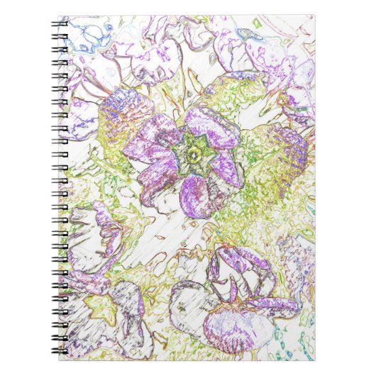 Carnet motif à fleurs peintes (Devant)