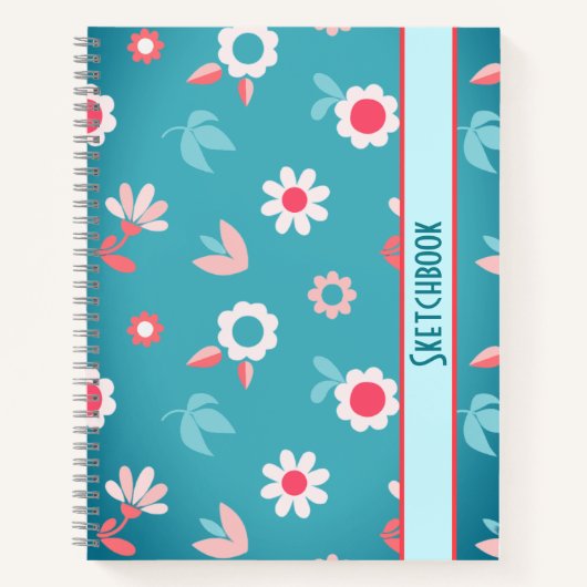 Carnet motif à fleurs simples (Devant)