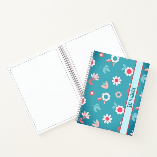 Carnet motif à fleurs simples (Intérieur)