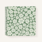 Carnet Motif à fleurs - Vert (Devant)