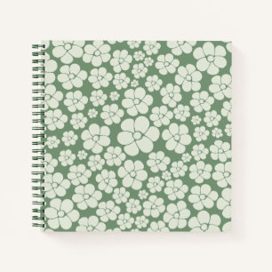 Carnet Motif à fleurs - Vert