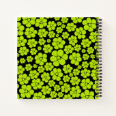 Carnet Motif à fleurs - Vert citron (Dos)