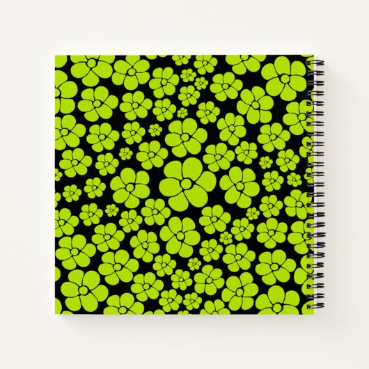 Carnet Motif à fleurs - Vert citron (Dos)