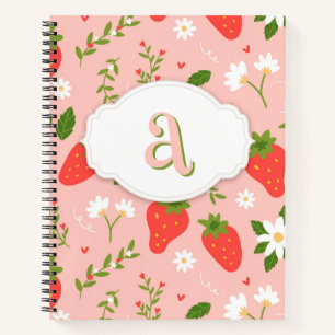 Carnet Motif à fraise mou