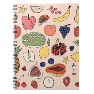 Carnet Motif à main de fruits