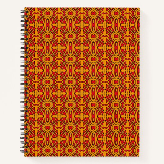 Carnet Motif à main orange et rouge (Devant)