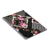 Carnet motif à patchwork floral transparent avec géométri (Côté Droit)