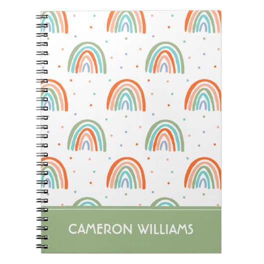 Carnet Motif à point arc-en-ciel coloré (Devant)