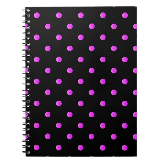 Carnet Motif à pois à fort contraste - Rose (Devant)