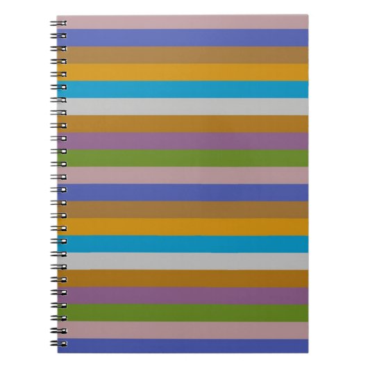 Carnet Motif à rayures de couleur rétro (Devant)