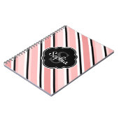 Carnet Motif à rayures noir et rose (Côté gauche)