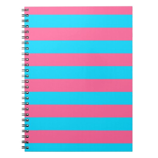 Carnet Motif à rayures roses et bleues (Devant)