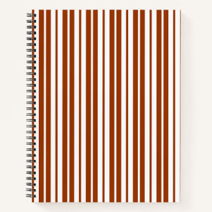 Carnet Motif à rayures verticales blanches marron