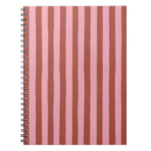 Carnet Motif à rayures verticales rose moderne et terraco