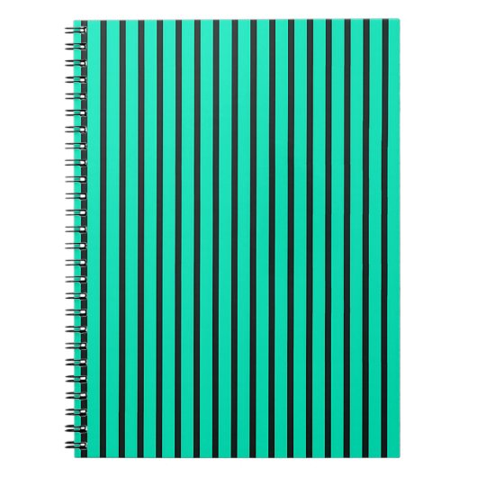 Carnet Motif à rayures verticales sarcelle (Devant)