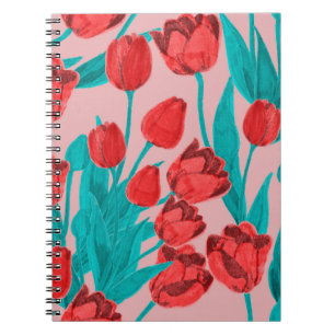 Carnet Motif à ressort floral sans soudure avec tuile des