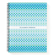 Carnet Motif  à spirale bleu moderne