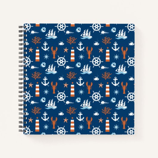 Carnet Motif à thème marin 1 (Devant)
