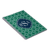 Carnet Motif à trois monogrammes Emerald Quatrefoil (Côté Droit)
