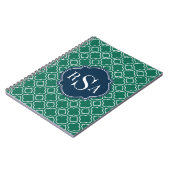 Carnet Motif à trois monogrammes Emerald Quatrefoil (Côté gauche)