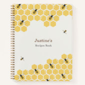Carnet Motif abeilles et peigne de miel (Devant)