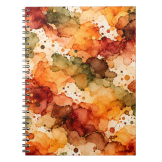 Carnet Motif Abstrait à l'Encre Alcoolique d'Automne