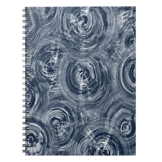 Carnet Motif Abstrait bleu et blanc (Devant)