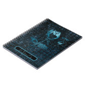 Carnet Motif abstrait bleu foncé avec roses (Côté gauche)