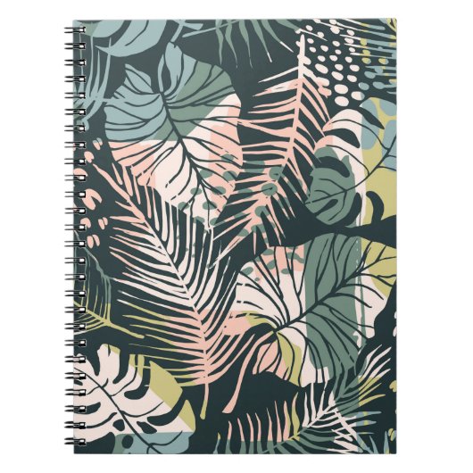 Carnet Motif Abstrait créatif transparent avec p tropical (Devant)