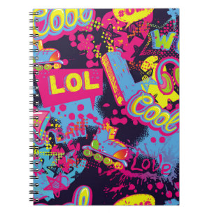 Carnet motif Abstrait d'adolescents grognon sans soudure.