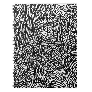 Carnet Motif Abstrait de lignes noir et blanc