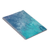 Carnet Motif Abstrait de Marbre Liquide Bleu (Côté Droit)