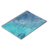Carnet Motif Abstrait de Marbre Liquide Bleu (Côté gauche)