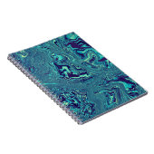 Carnet Motif Abstrait de Marbre Liquide Bleu (Côté Droit)