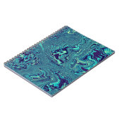 Carnet Motif Abstrait de Marbre Liquide Bleu (Côté gauche)