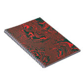 Carnet Motif Abstrait de Marbre Liquide Rouge (Côté Droit)