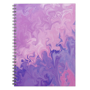 Carnet Motif Abstrait de Marbre Liquide Violet