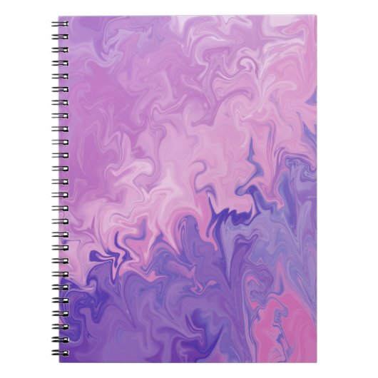 Carnet Motif Abstrait de Marbre Liquide Violet (Devant)