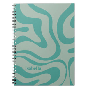 Carnet Motif Abstrait de Tourbillon Liquide Rétro Personn