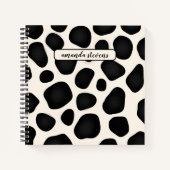 Carnet Motif Abstrait de typographie noire de nom personn (Devant)