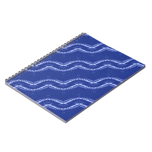 Carnet motif Abstrait de vagues bleues (Côté gauche)