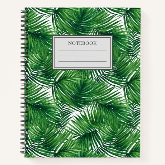Carnet motif Abstrait des feuilles de palmiers (Devant)